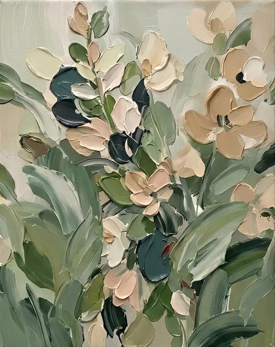 Textured Botanical Blush Bloom