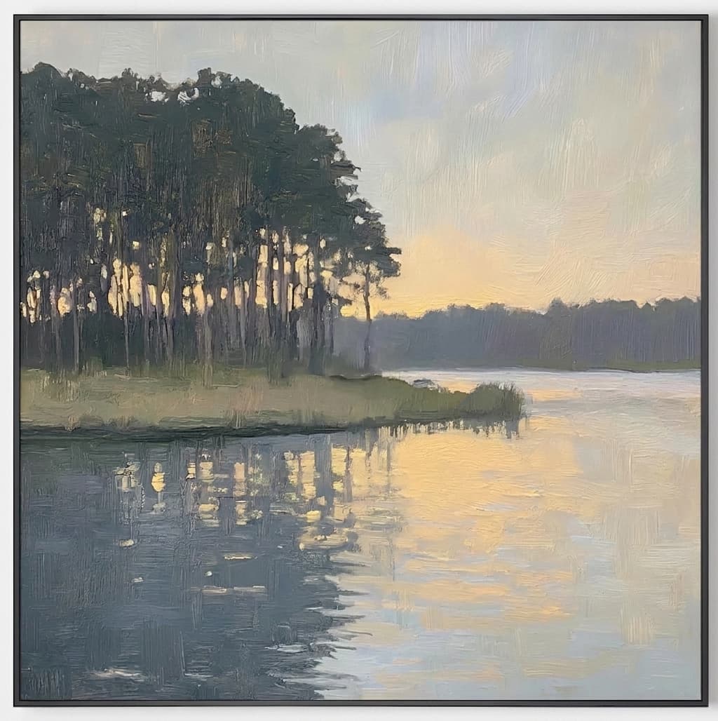 Modern Landscape Reflection Quiet Shoreline