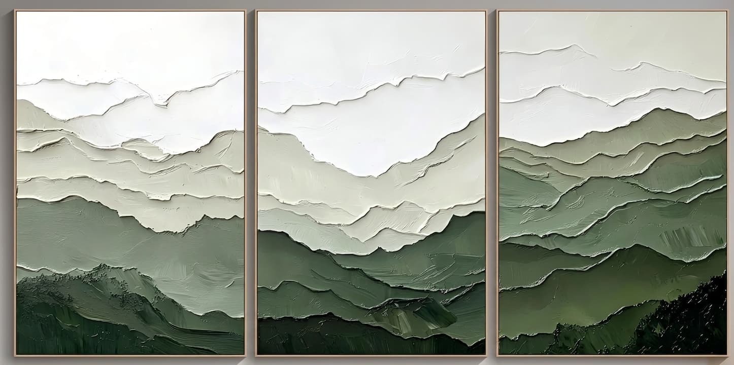 Textured Green Mountain Layers