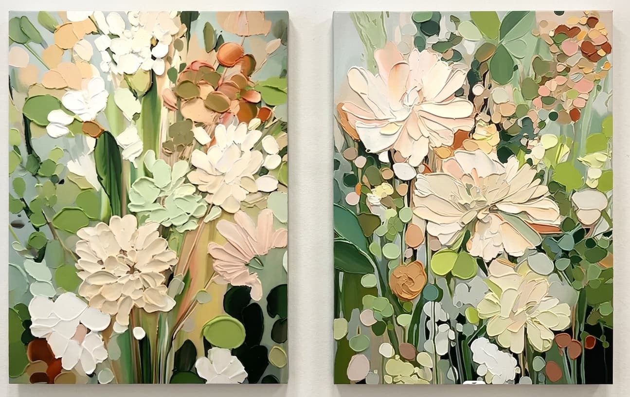 Textured Botanical Floral Bloom