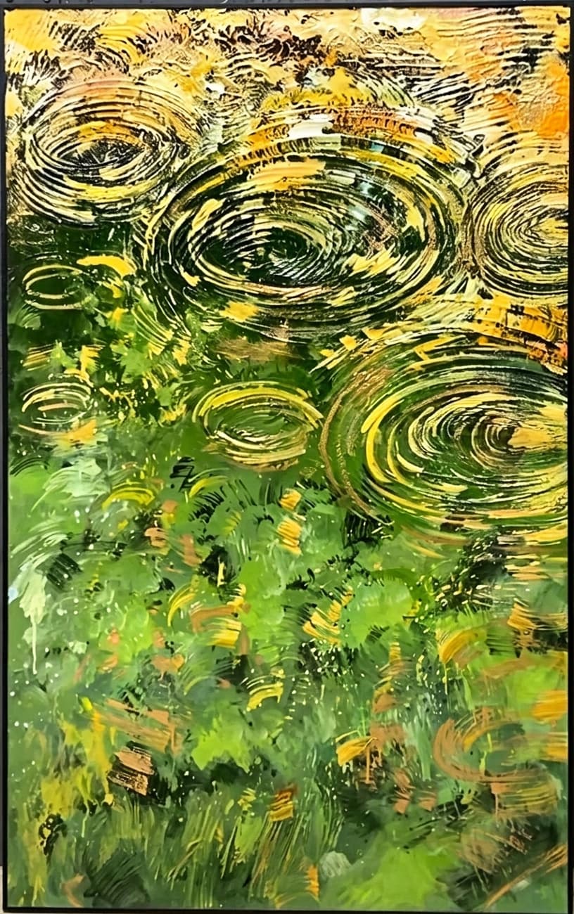 Abstract Rain Ripples Meadow