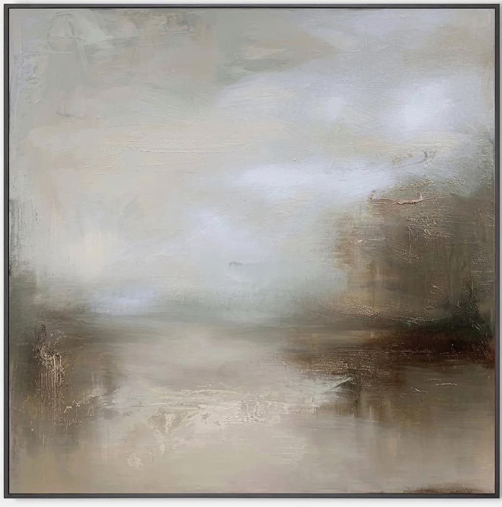 Misty Abstract Landscape Quiet Shore