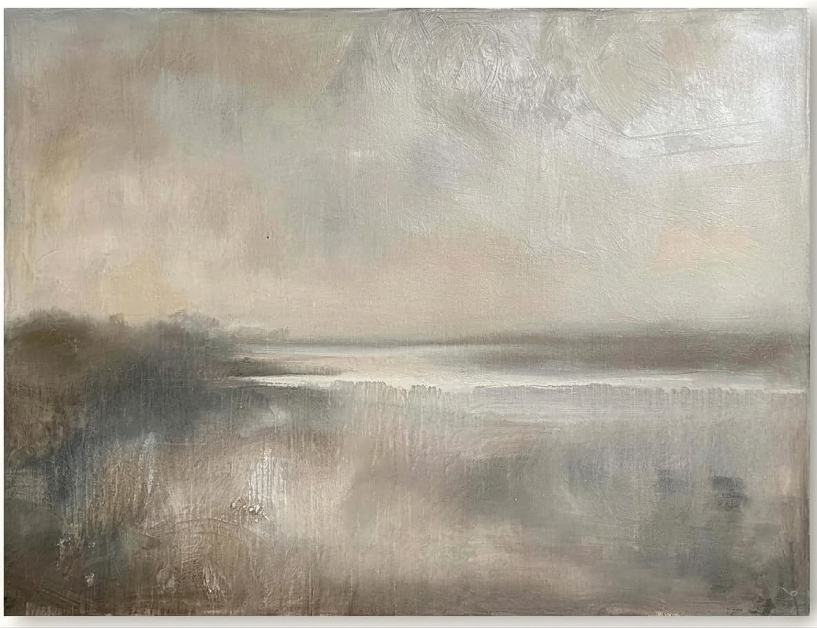 Misty Marsh Landscape Quiet Tide