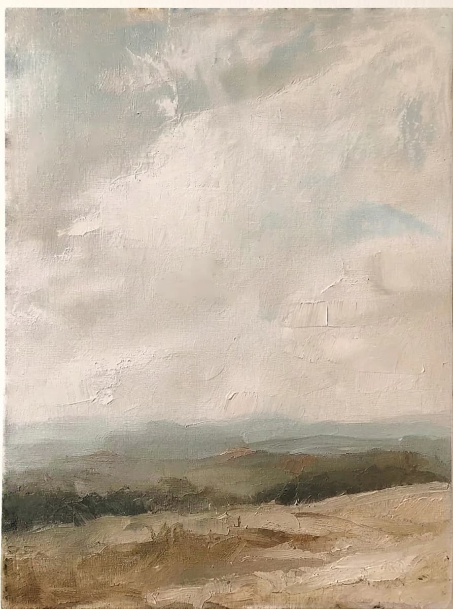 Muted Hill Landscape Distant Haze