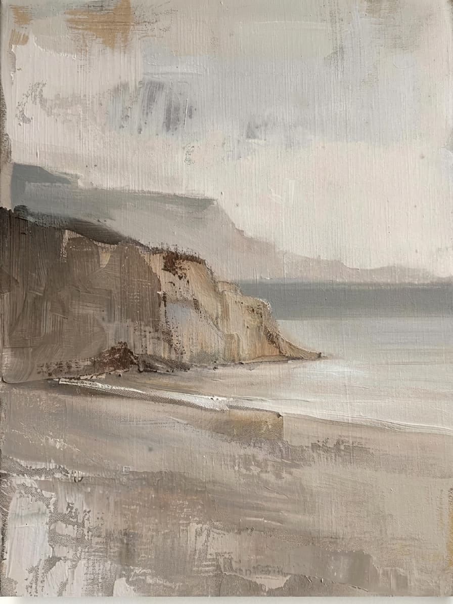 Coastal Cliff Landscape Quiet Shore
