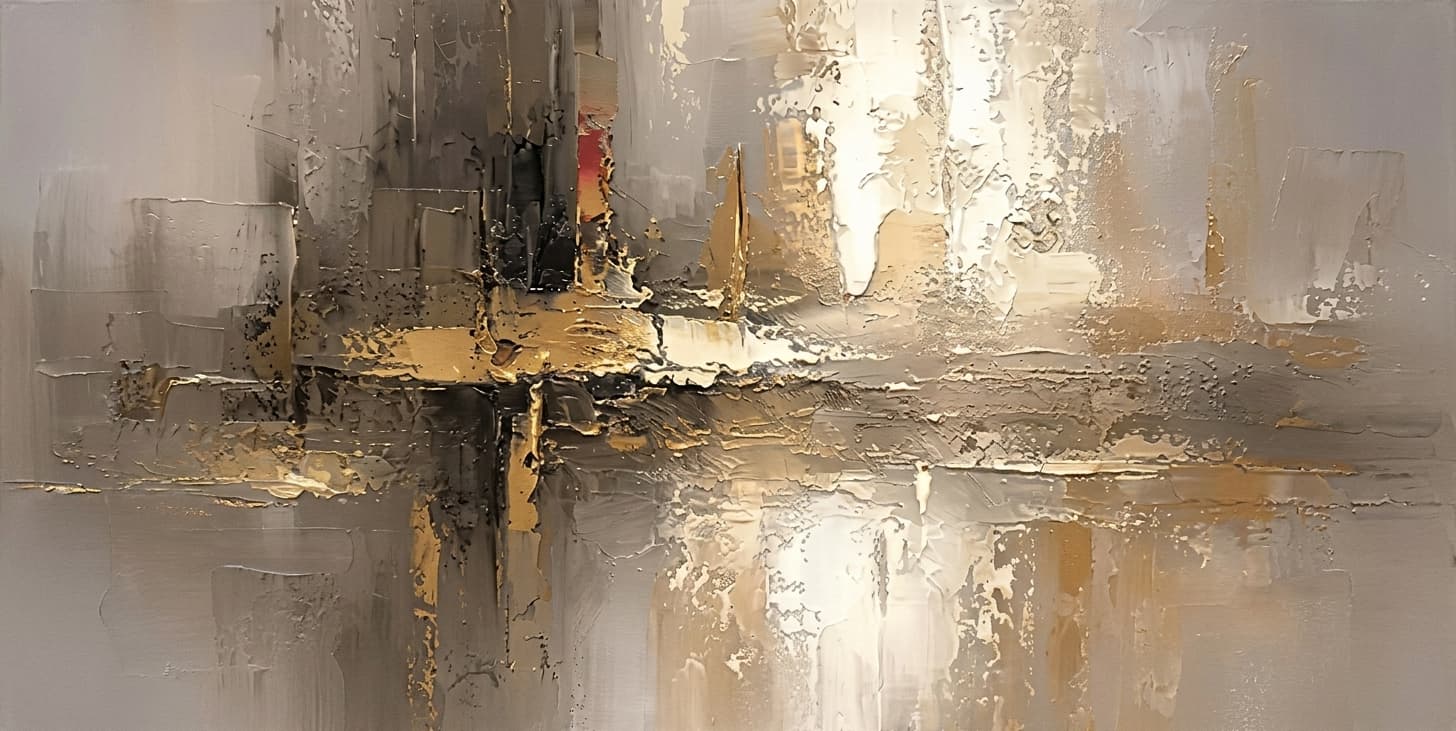 Textured Gold Abstract Crossing