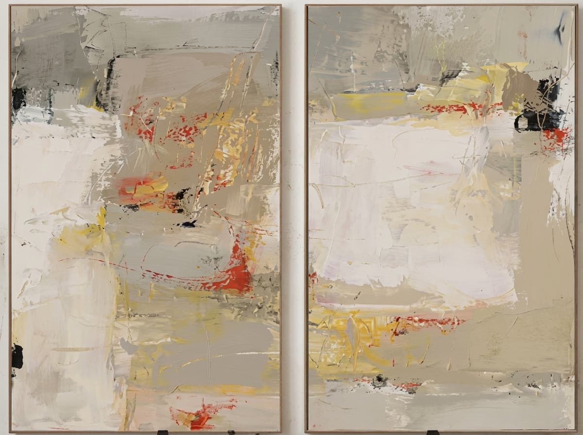 Abstract Neutral Diptych Quiet Interval