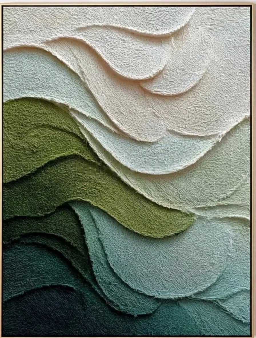 Textured Green Landscape Waves