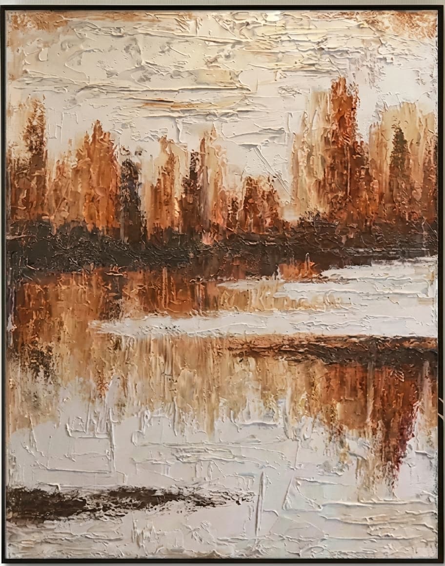 Textured Amber Skyline Reflection
