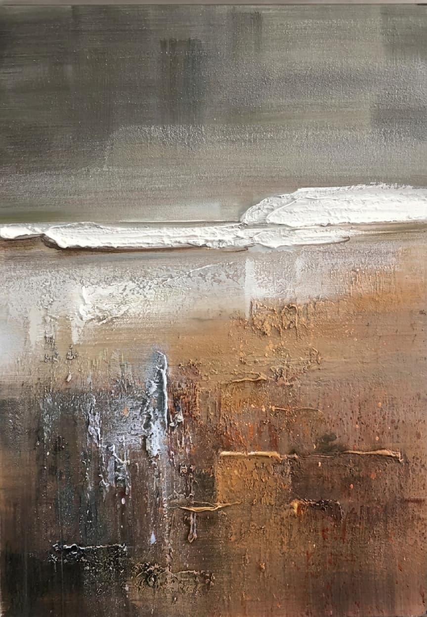 Textured Abstract Landscape Quiet Horizon