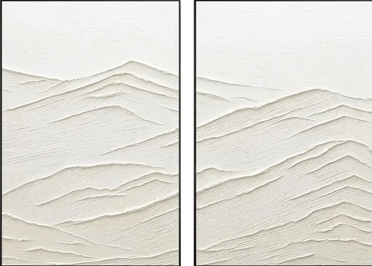 Textured Mountain Landscape Diptych