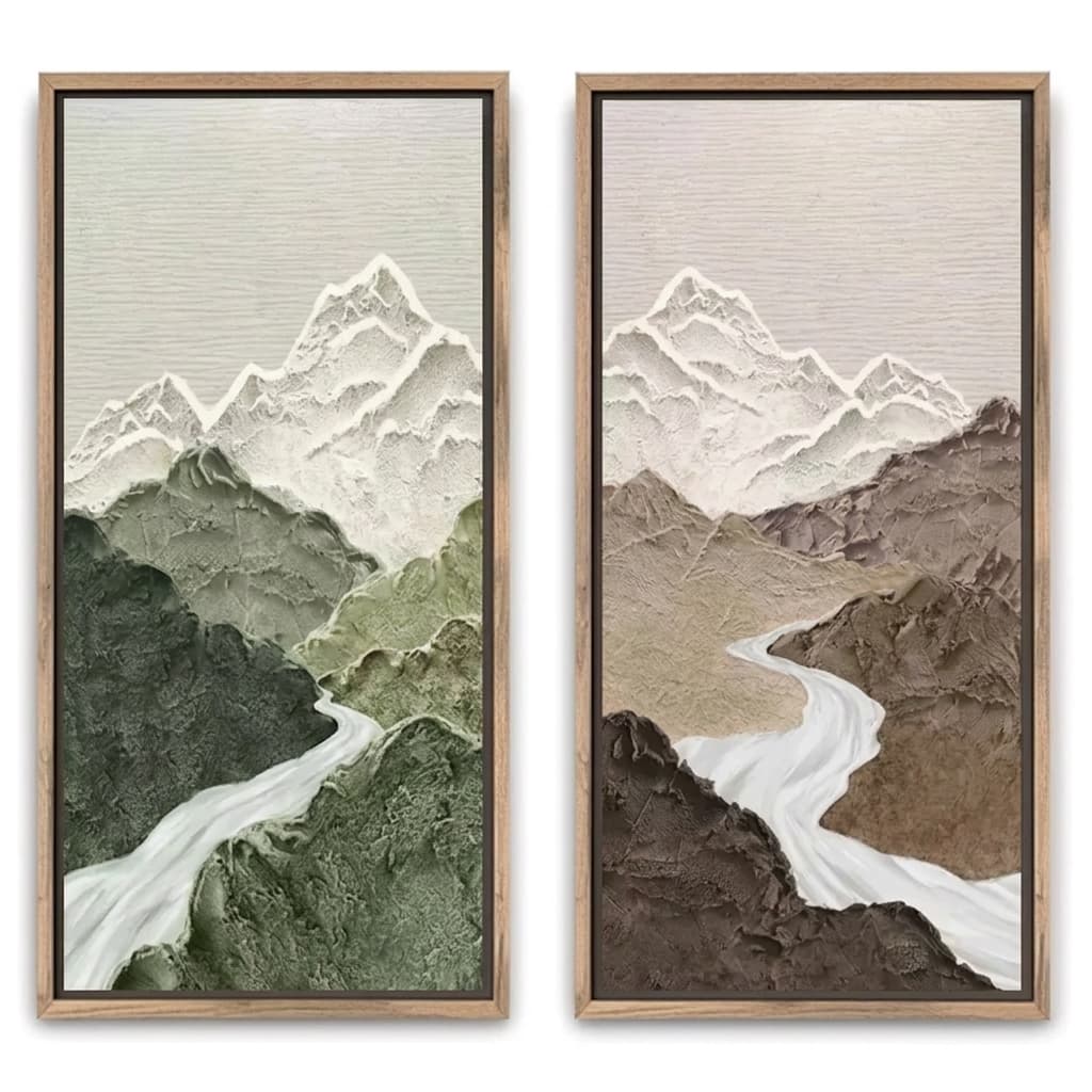 Textured Mountain Landscape Twin Rivers
