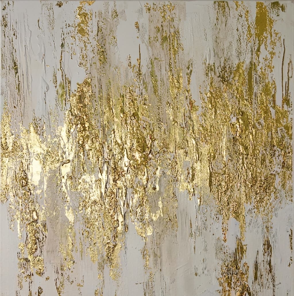 Gold Textured Abstract Gilded Rain