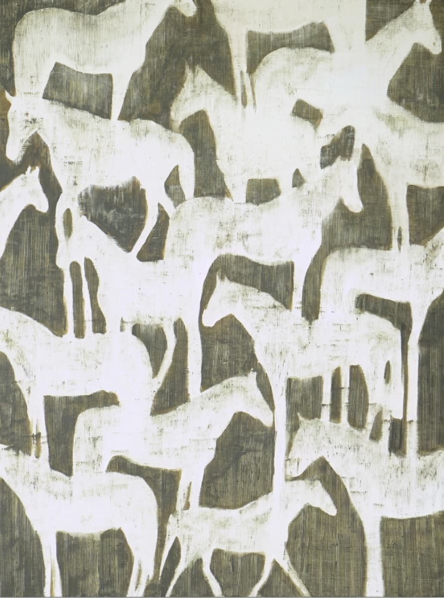 Abstract Horse Silhouettes Herd