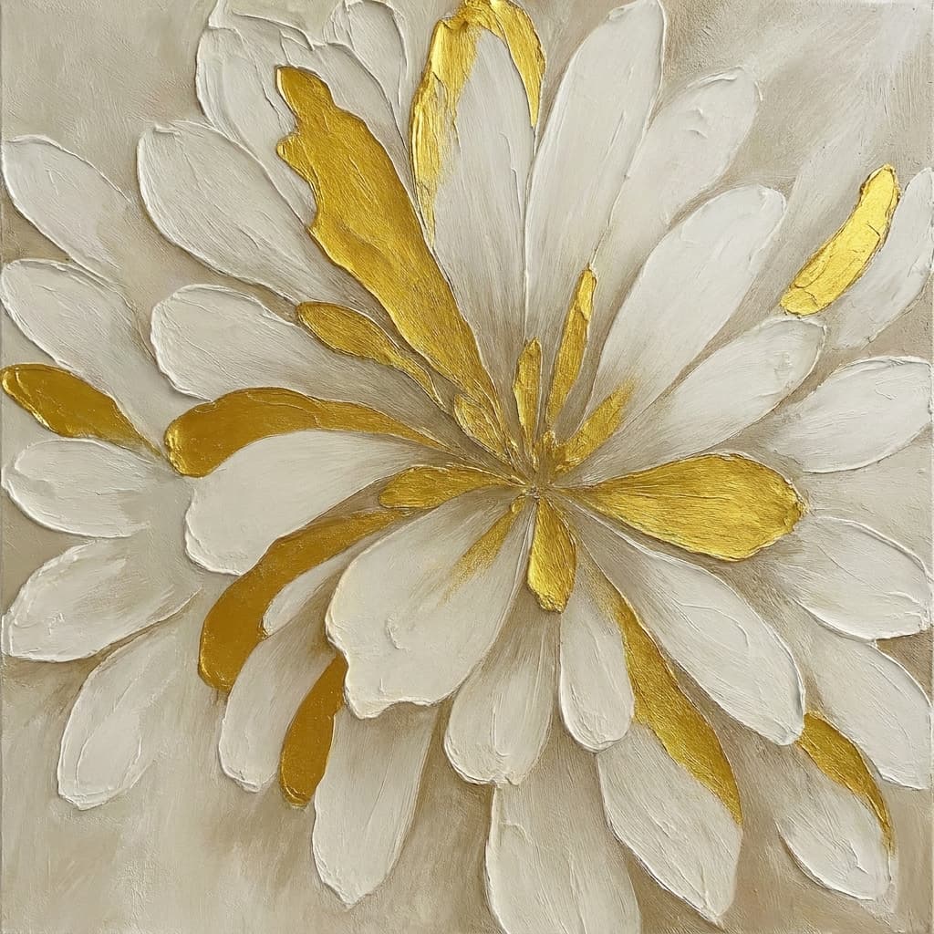 Botanical Floral Gold Morning Bloom - Wall Art by Fir Gallery - Abstract wall art