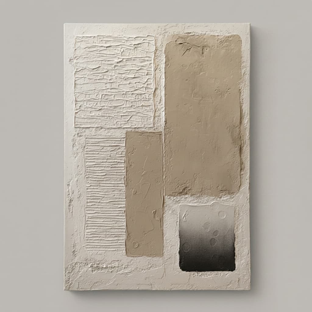 Neutral Textured Abstract Quiet Panels - Wall Art by Fir Gallery - Abstract wall art