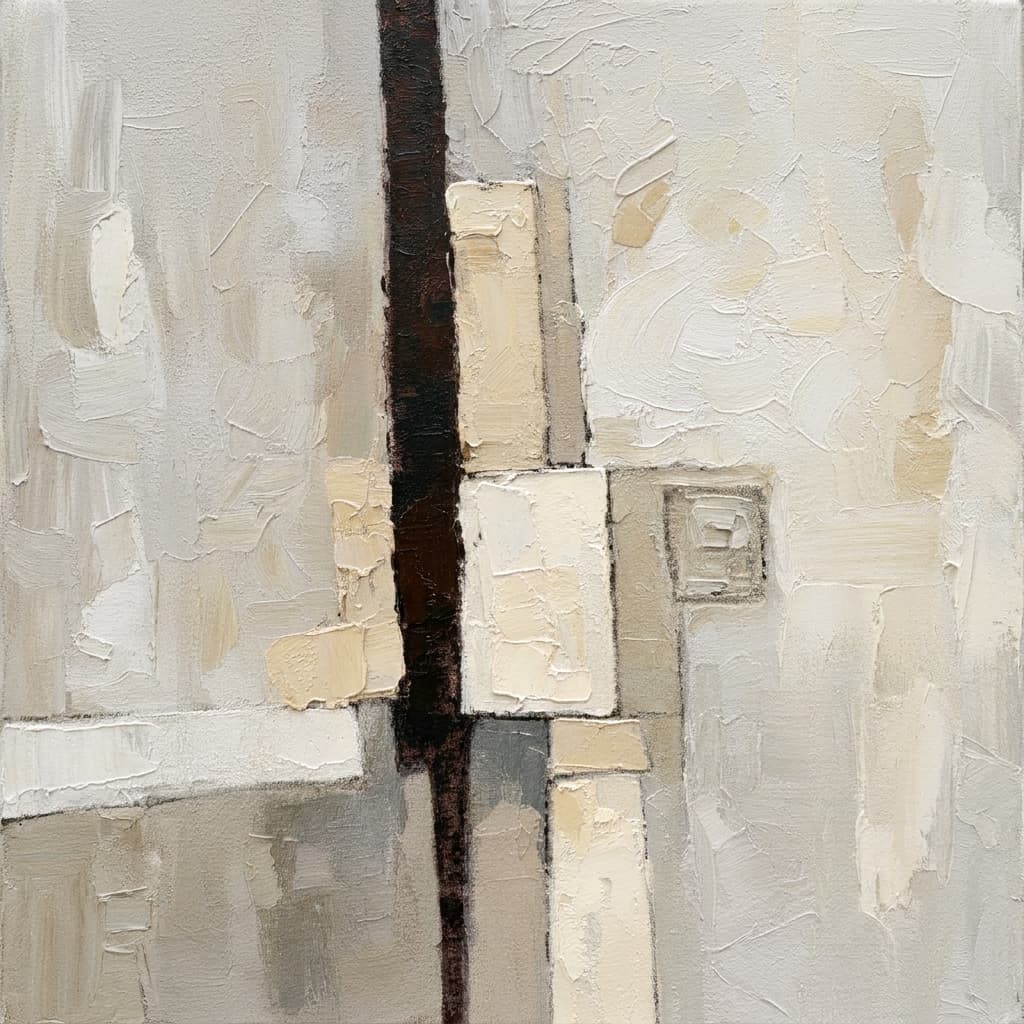 Neutral Textured Abstract Still Interval - Wall Art by Fir Gallery - Abstract wall art