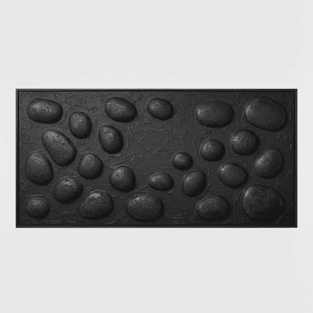 Textured Stone Black Held Weight - Wall Art by Fir Gallery - Abstract wall art