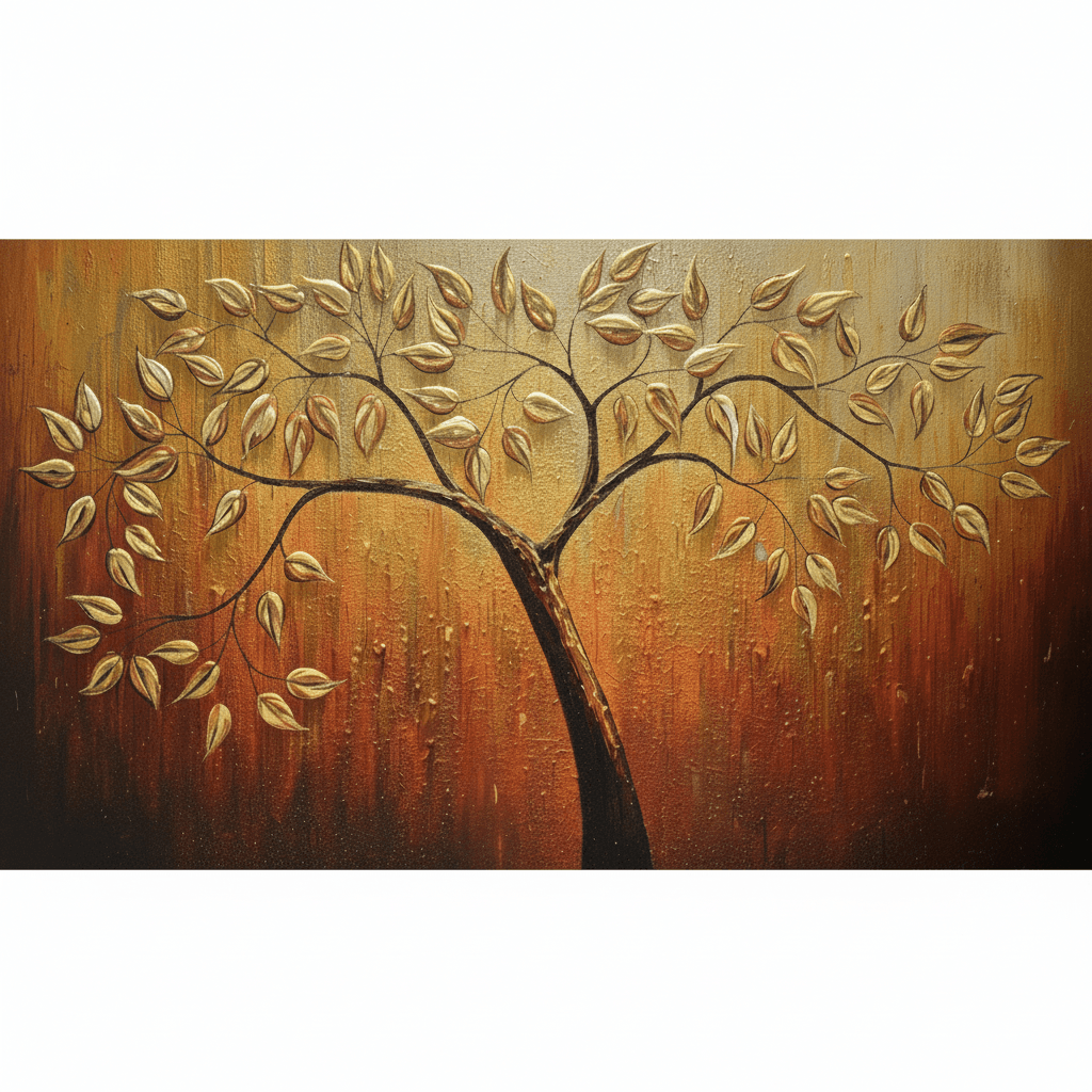 Golden Tree Autumn Glow - Wall Art by Fir Gallery - Abstract wall art