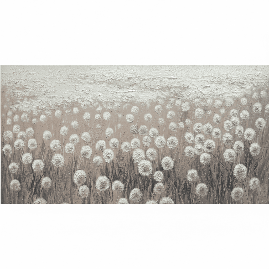 Neutral Dandelion Field Drift - Wall Art by Fir Gallery - Abstract wall art