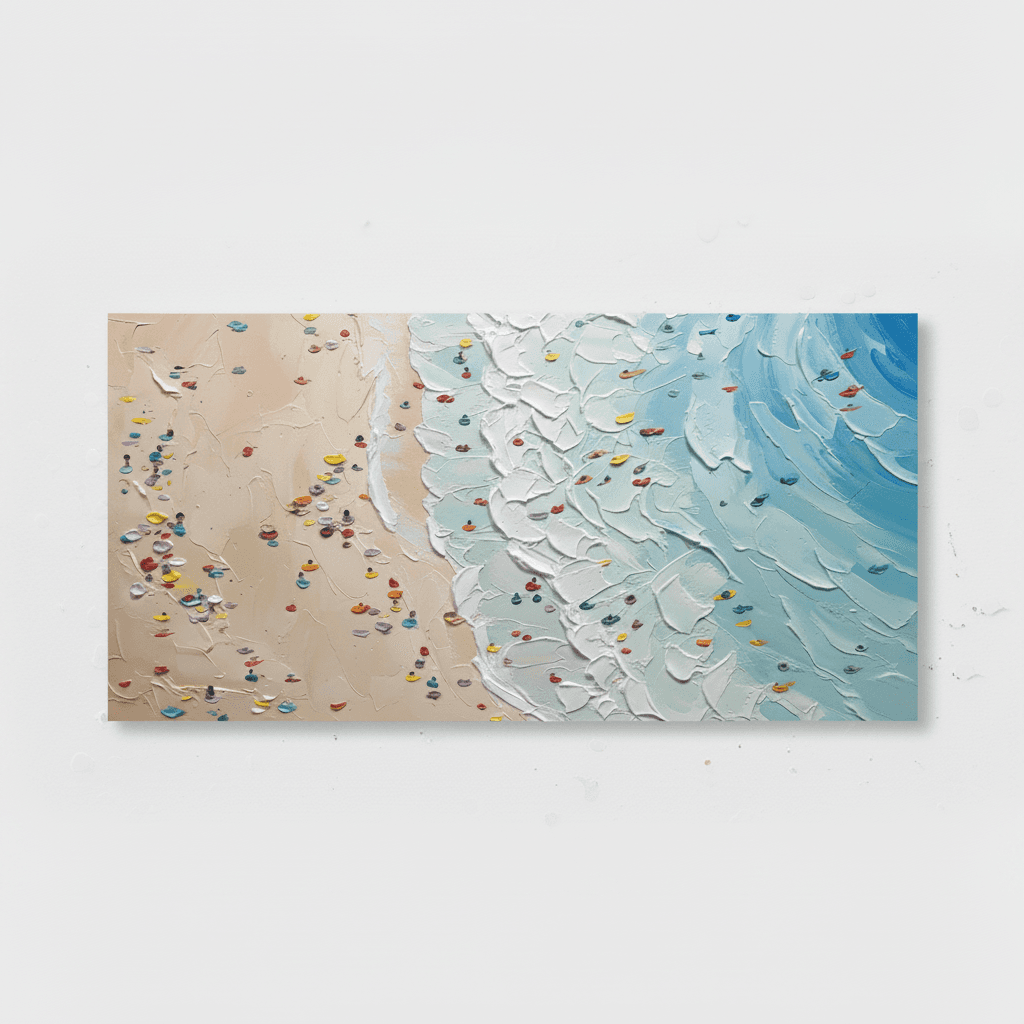 Aerial Beach Scene Shoreline - Wall Art by Fir Gallery - Abstract wall art
