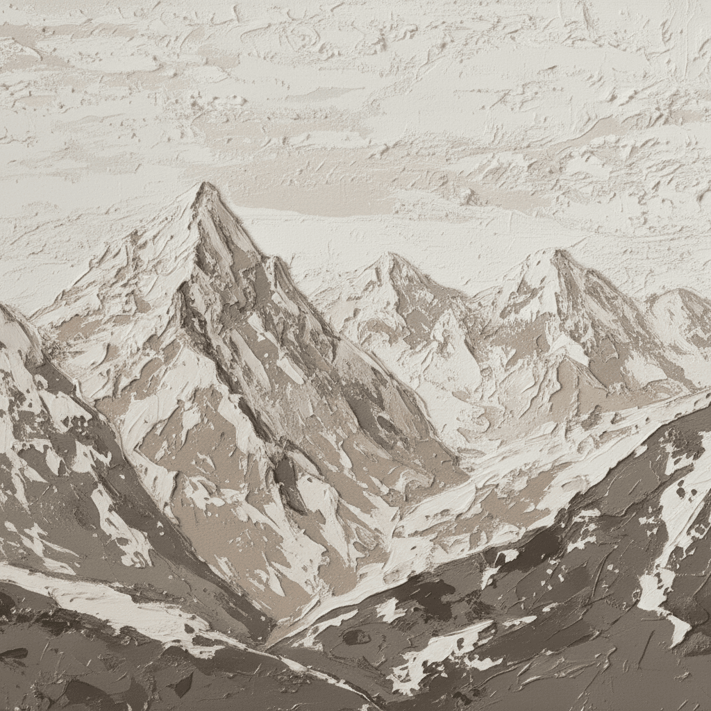 Neutral Mountain Landscape Still Summit - Wall Art by Fir Gallery - Abstract wall art