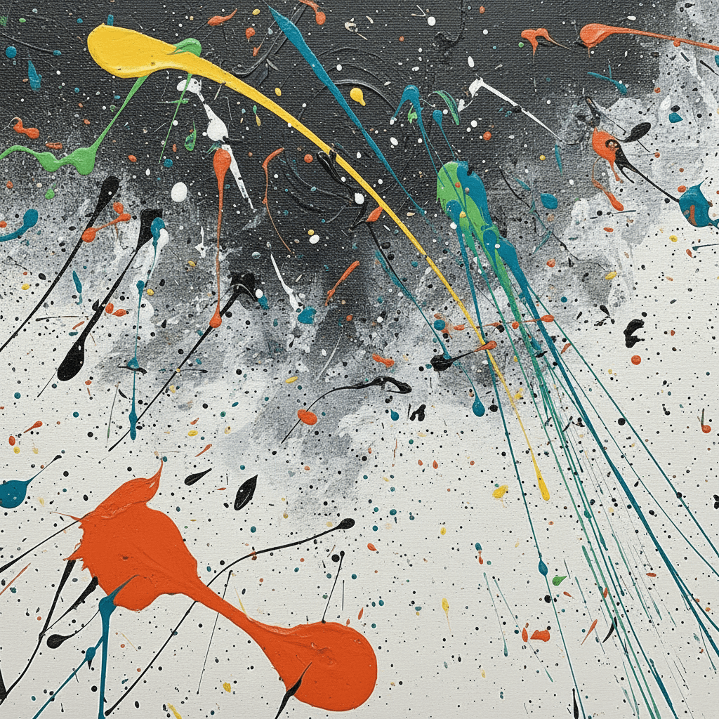 Abstract Splatter Multicolor Controlled Chaos - Wall Art by Fir Gallery - Abstract wall art
