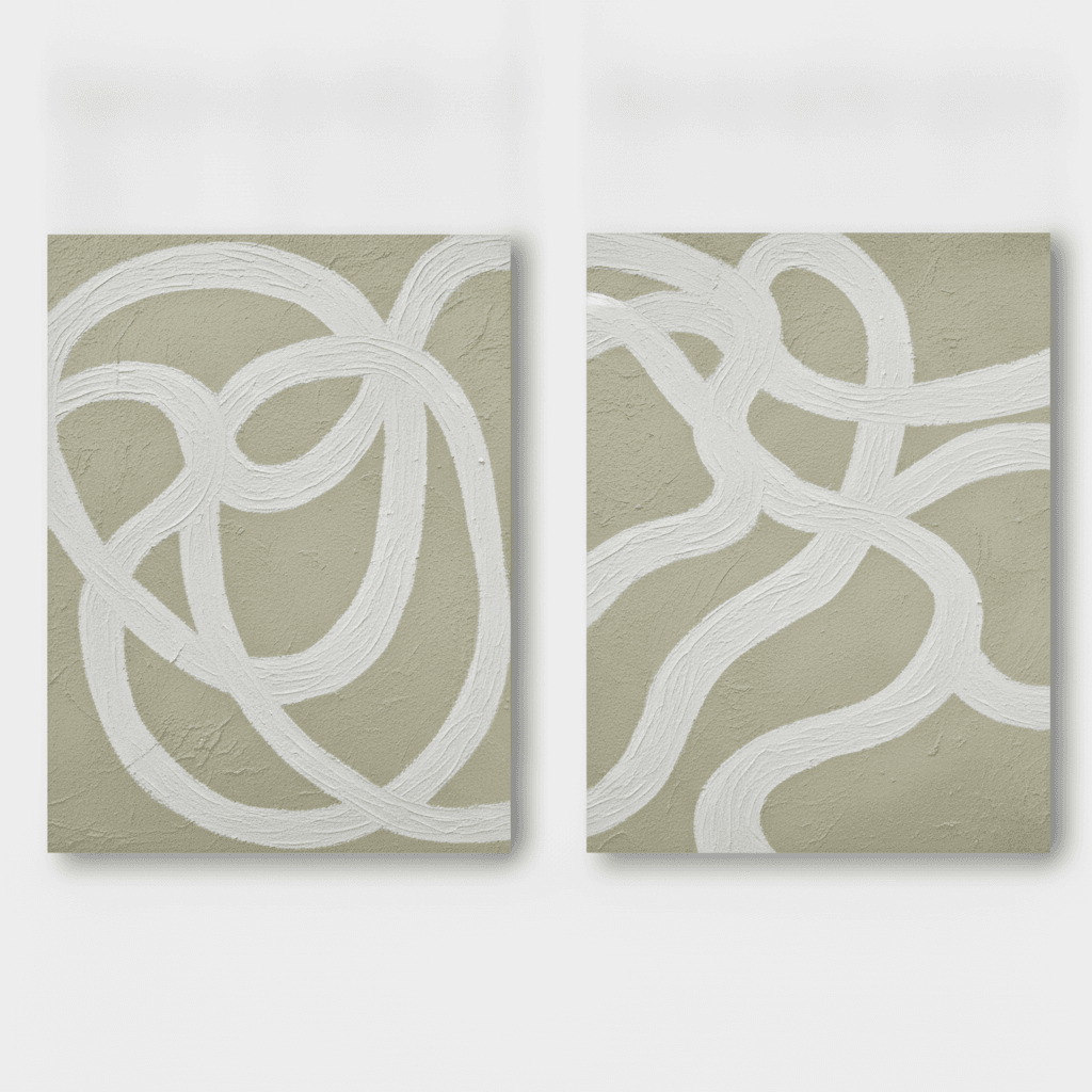 Sage Abstract Curves Slow Flow - Wall Art by Fir Gallery - Abstract wall art