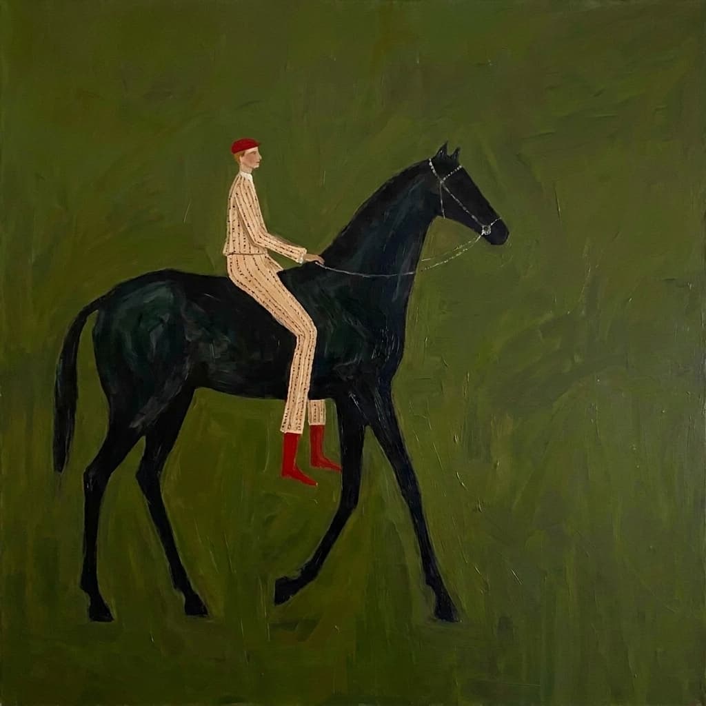 Dark Horse Figurative Rider - Wall Art by Fir Gallery - Abstract wall art