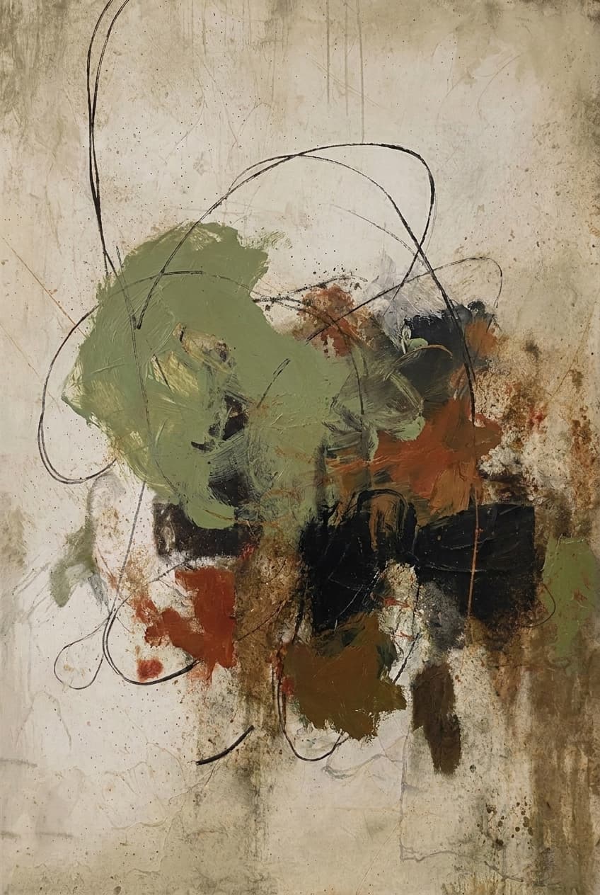 Sage Green Abstract Slow Interval - Wall Art by Fir Gallery - Abstract wall art