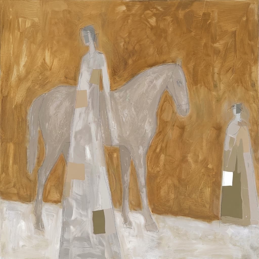 Abstract Figurative Gold Two Figures - Wall Art by Fir Gallery - Abstract wall art