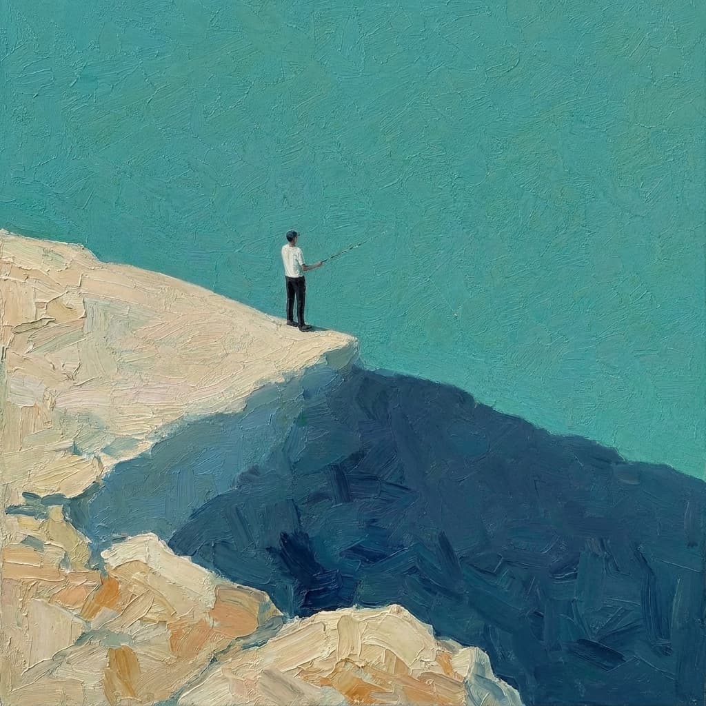 Teal Minimalist Landscape Still Cast - Wall Art by Fir Gallery - Abstract wall art