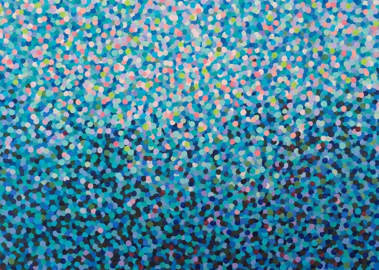 Blue Dotted Abstract Scatter - Wall Art by Fir Gallery - Abstract wall art