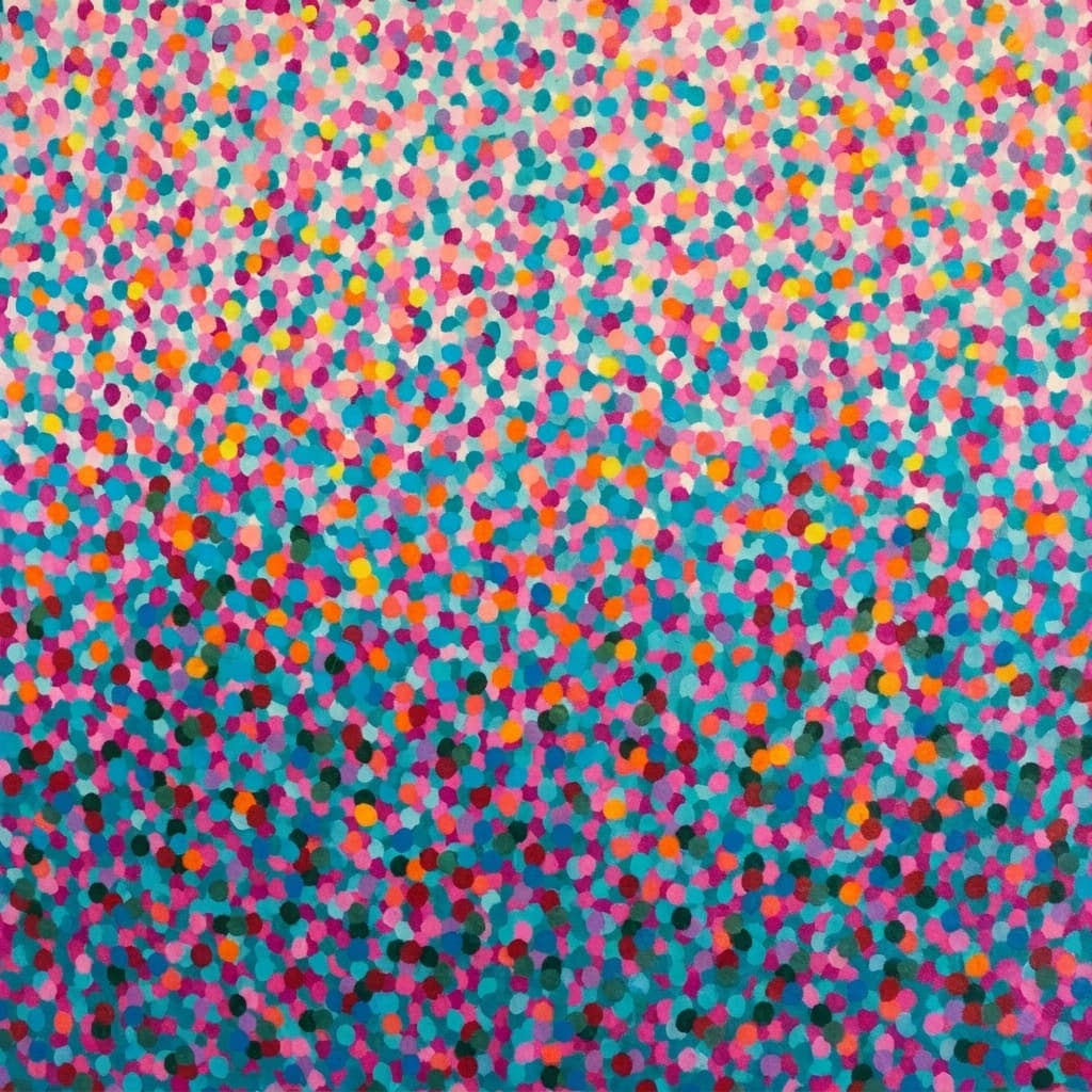 Colorful Abstract Dots Confetti - Wall Art by Fir Gallery - Abstract wall art
