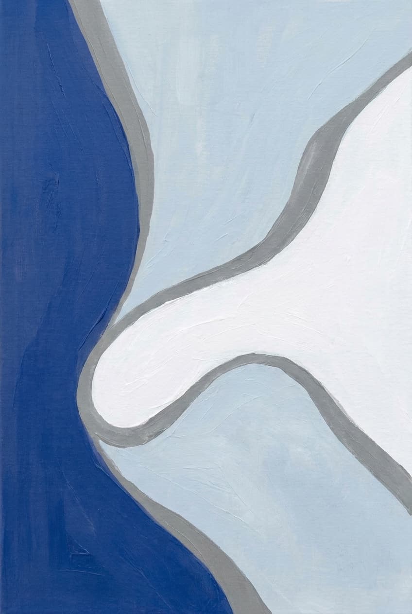 Blue White Abstract Quiet Drift - Wall Art by Fir Gallery - Abstract wall art
