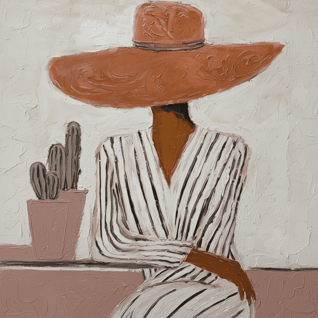 Desert Chic with Striped Grace - Abstract wall art