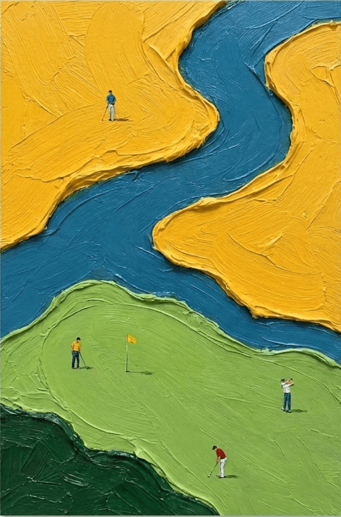 Golf Landscape Aerial Fairway - Wall Art by Fir Gallery - Abstract wall art
