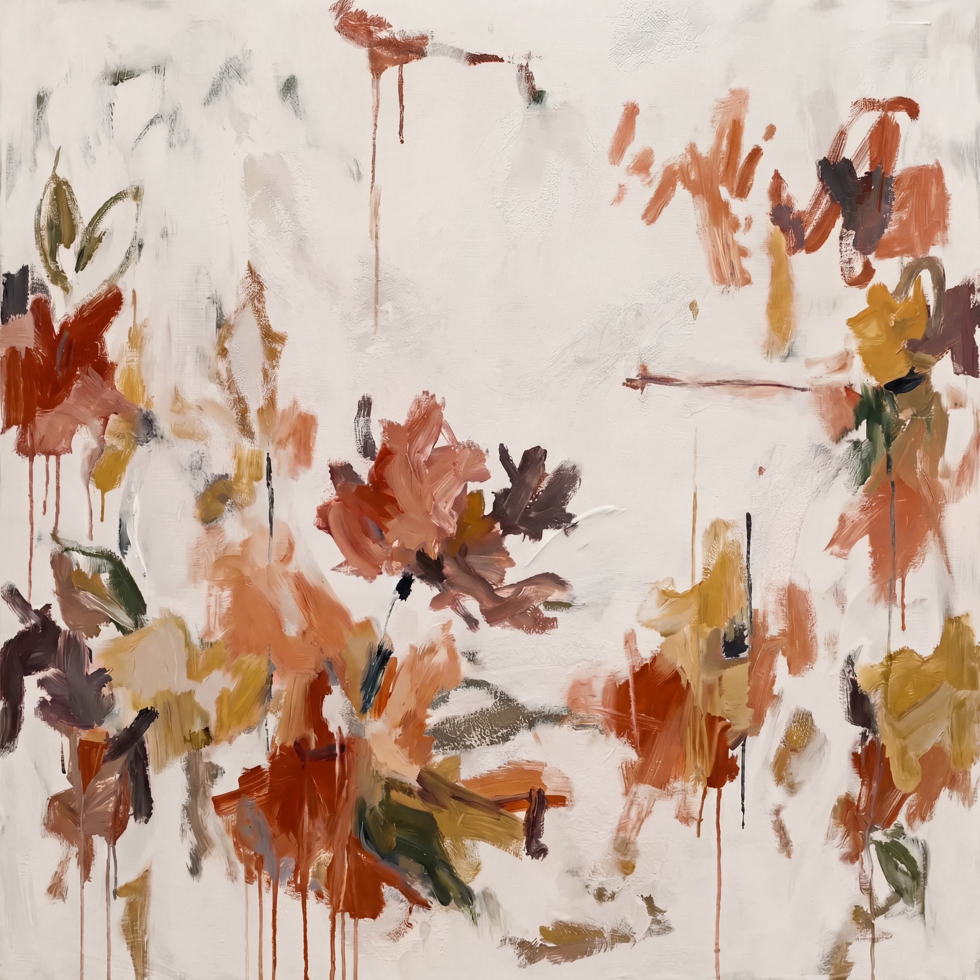 Abstract Floral Terracotta Quiet Bloom - Wall Art by Fir Gallery - Abstract wall art