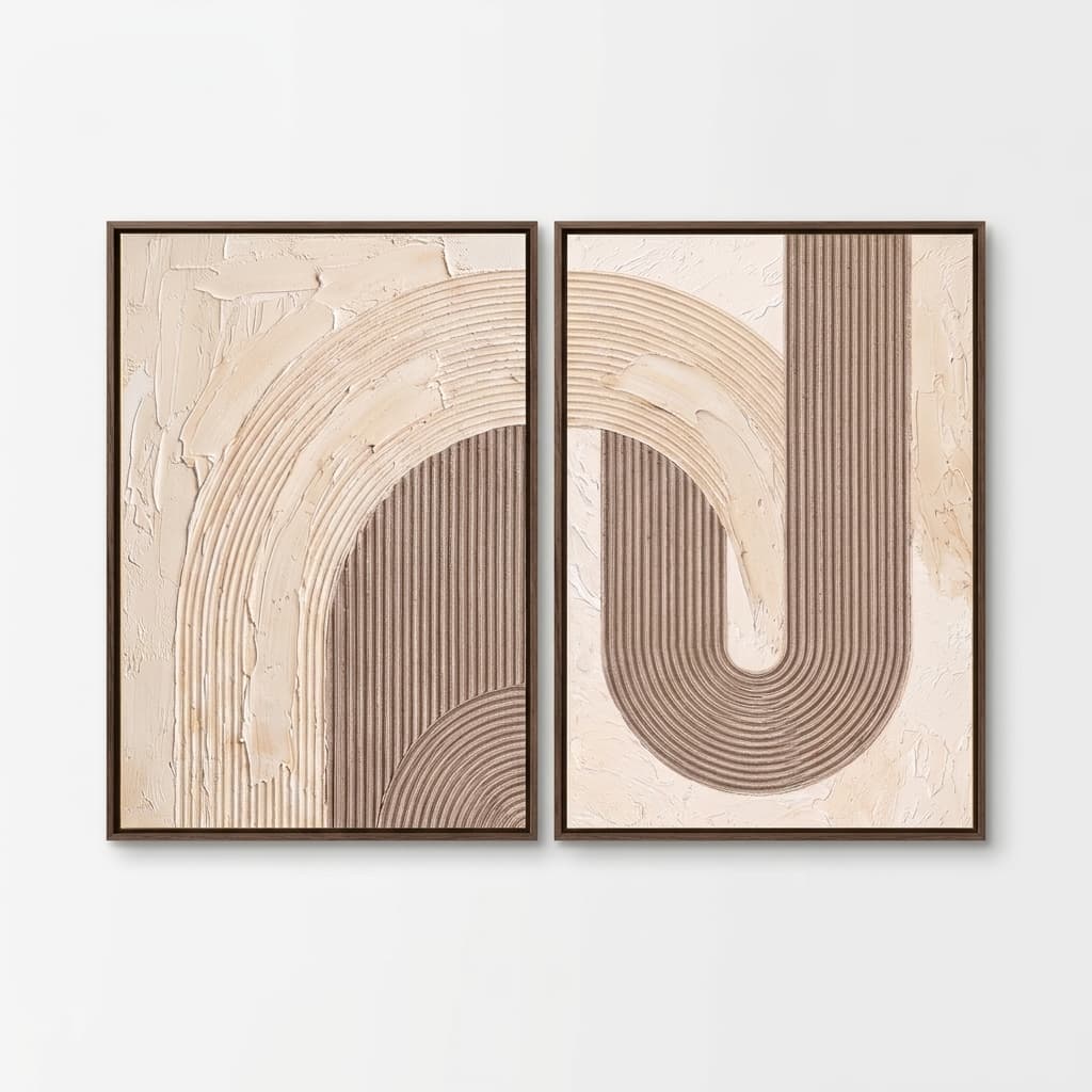 Neutral Textured Abstract Slow Curve - Wall Art by Fir Gallery - Abstract wall art