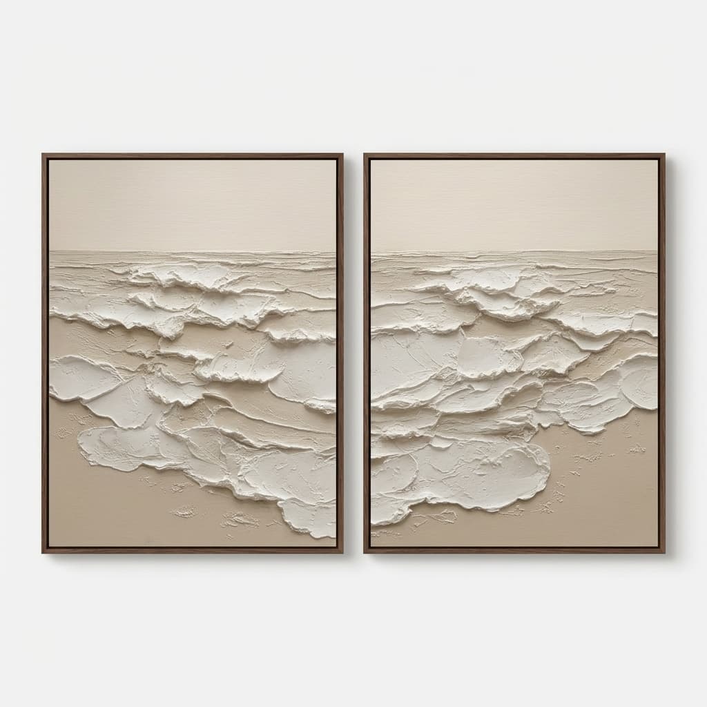 Neutral Abstract Ocean Soft Shore - Wall Art by Fir Gallery - Abstract wall art