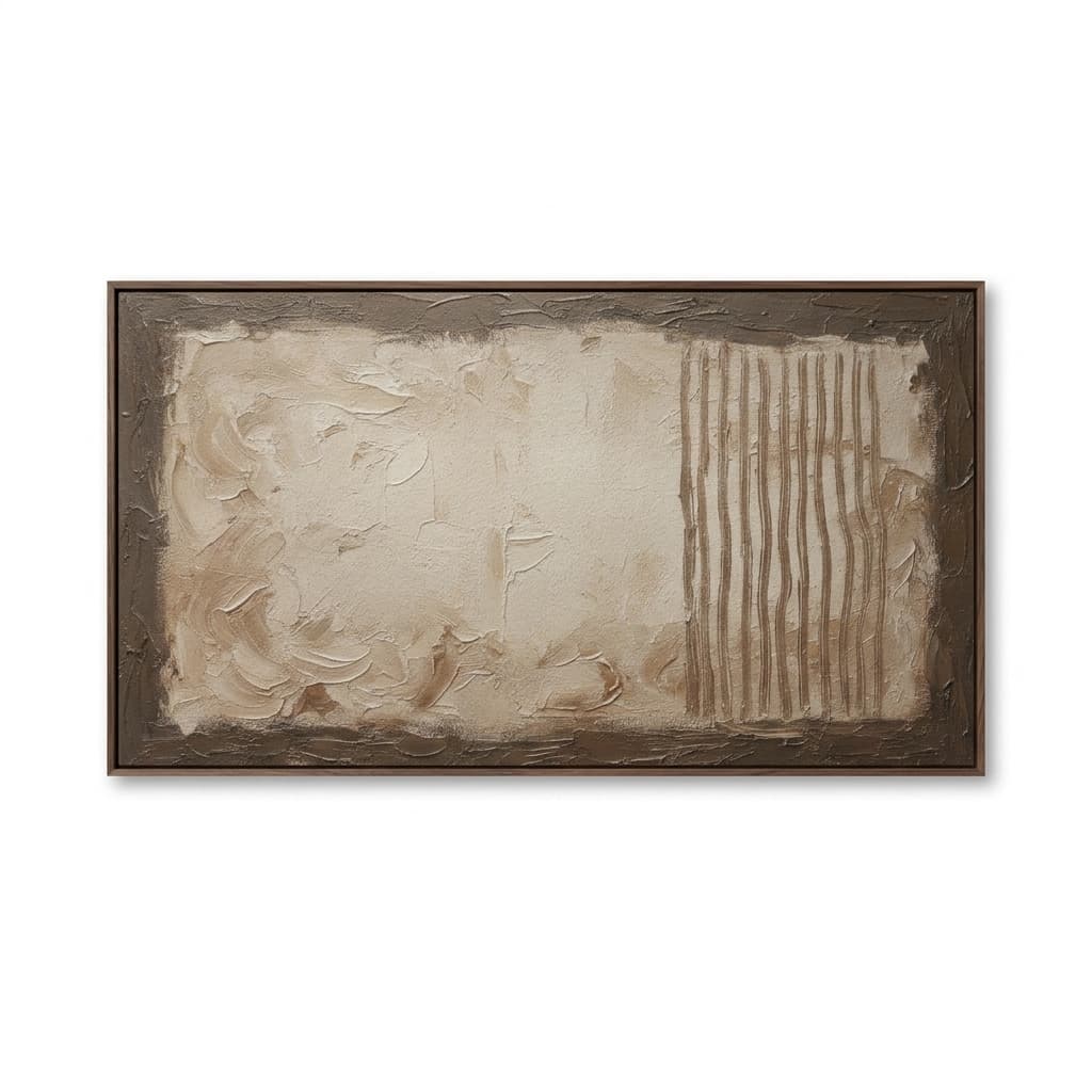 Neutral Textured Abstract Still Ground - Wall Art by Fir Gallery - Abstract wall art