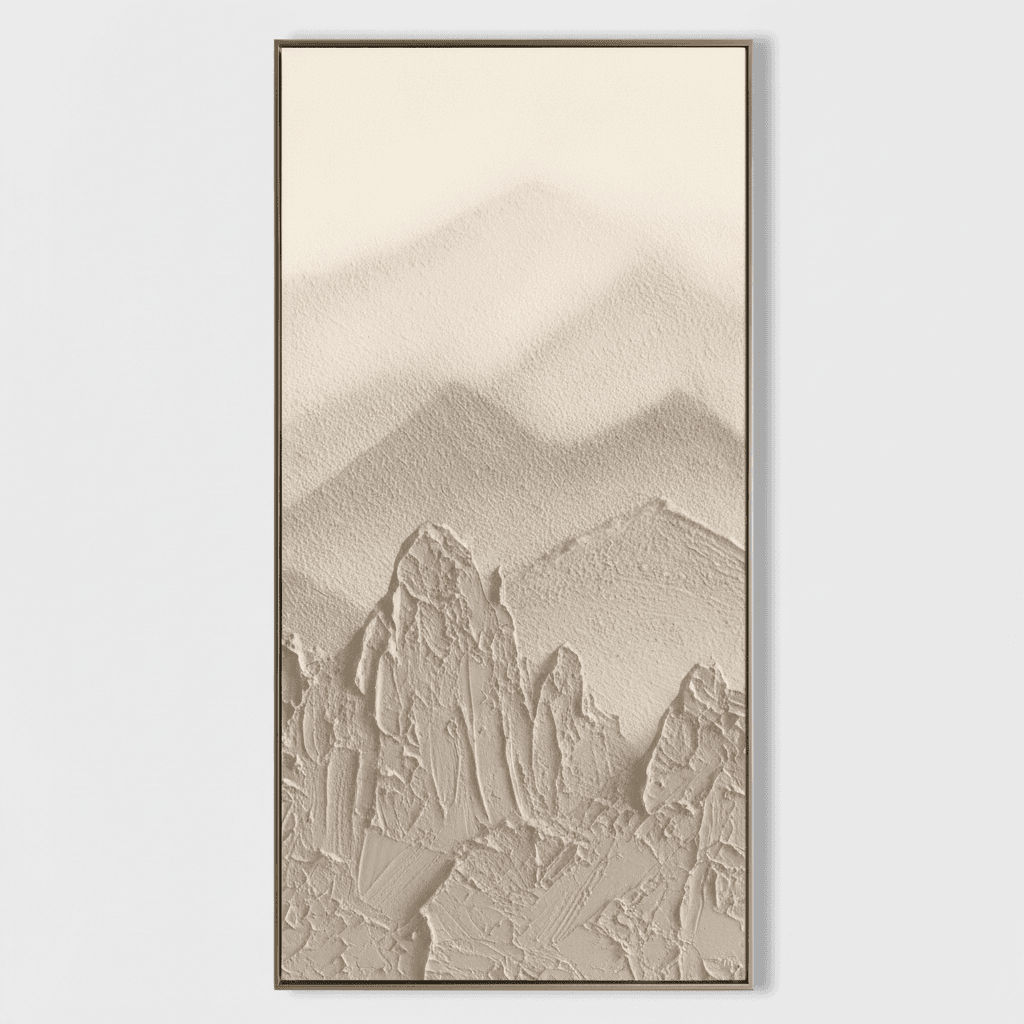 Neutral Mountain Landscape Still Range - Wall Art by Fir Gallery - Abstract wall art