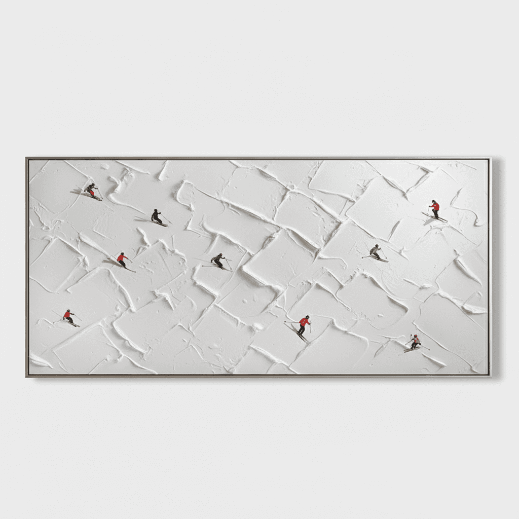 Ski Slope White Powder Run - Wall Art by Fir Gallery - Abstract wall art