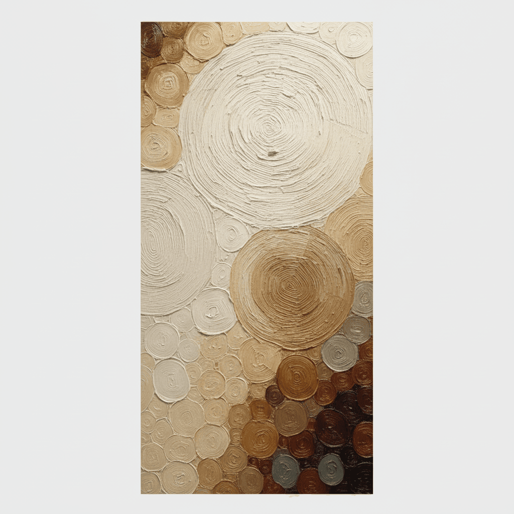 Neutral Textured Abstract Quiet Rounds - Wall Art by Fir Gallery - Abstract wall art