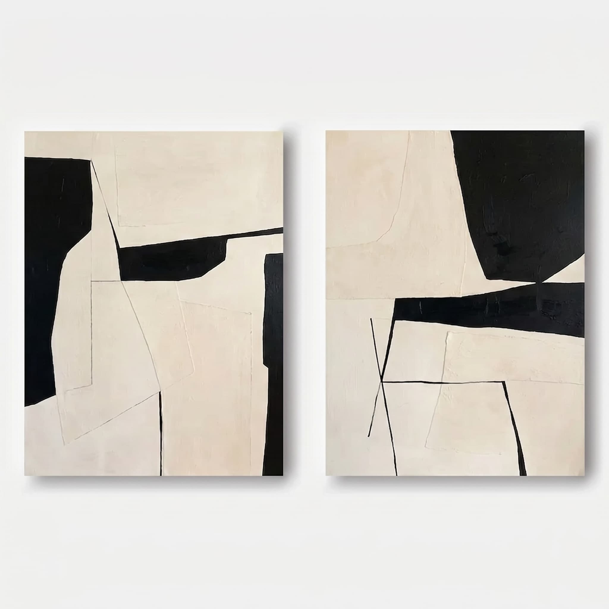 Monochrome Geometric Held Apart - Wall Art by Mond Studio - Abstract wall art