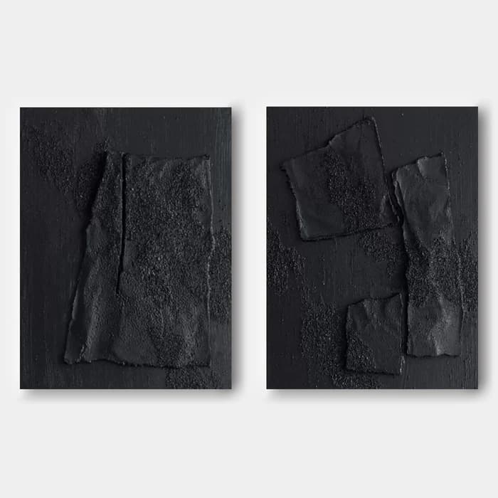 Monochrome Textured Abstract Held Ground - Wall Art by Fir Gallery - Abstract wall art