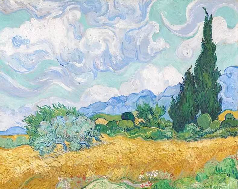 Impressionist Landscape Wheat Field - Wall Art by Fir Gallery - Abstract wall art