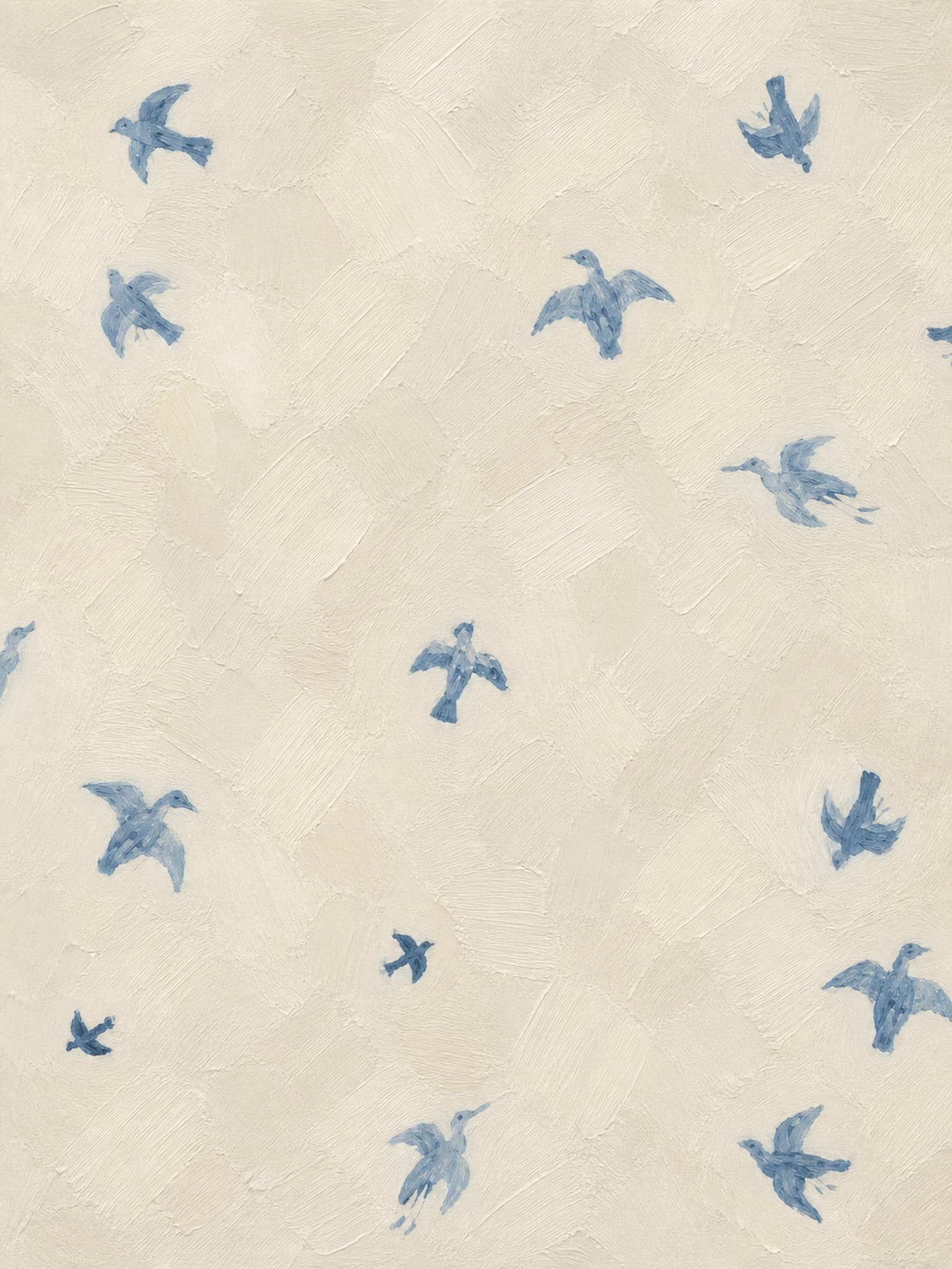 Minimalist Flying Birds Textured Canvas Wall Art