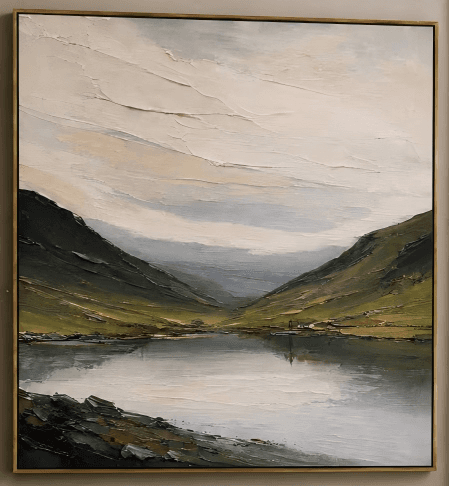 Textured Mountain Landscape Quiet Valley