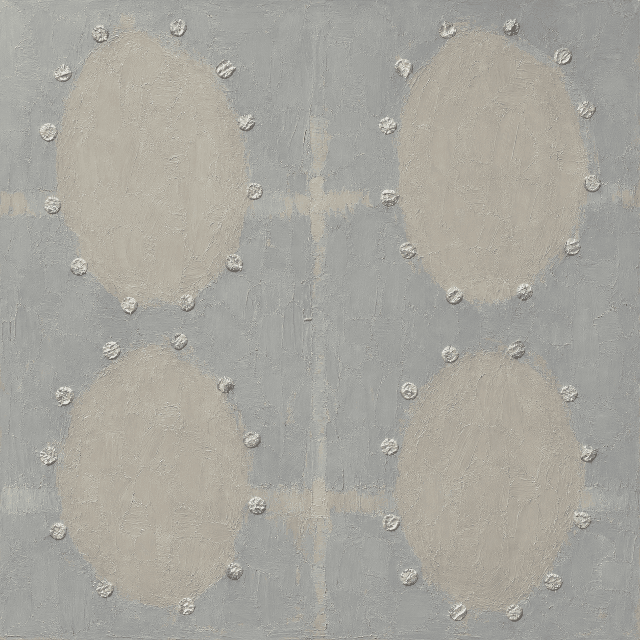 3D Studded Oval Grid Textured Canvas Wall Art